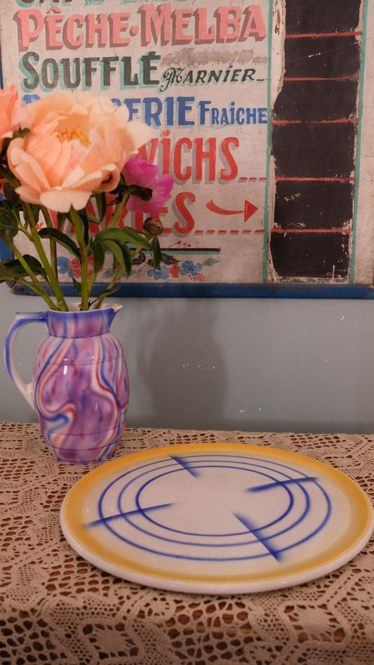 Grand plat vintage en faïence