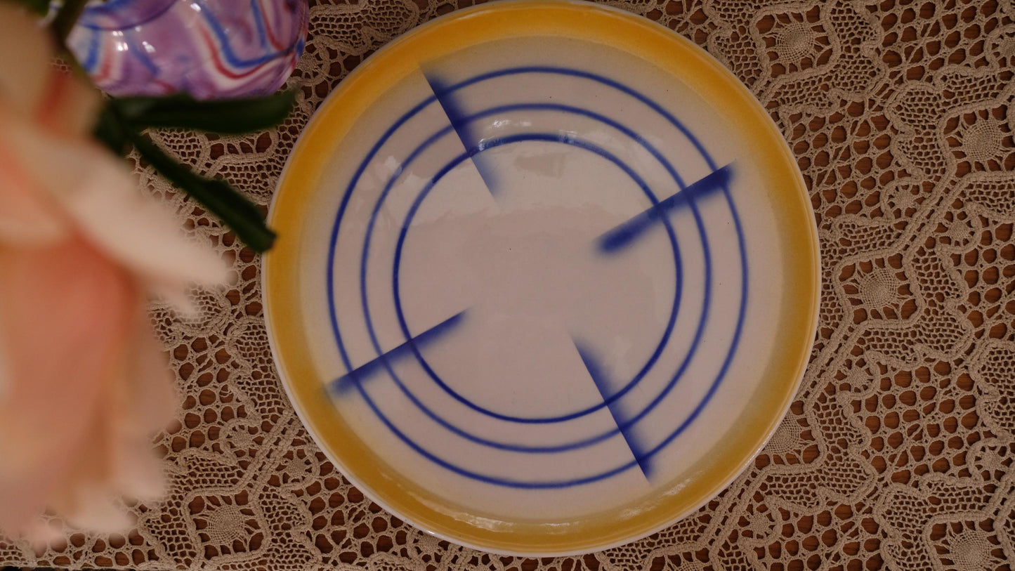 Grand plat vintage en faïence