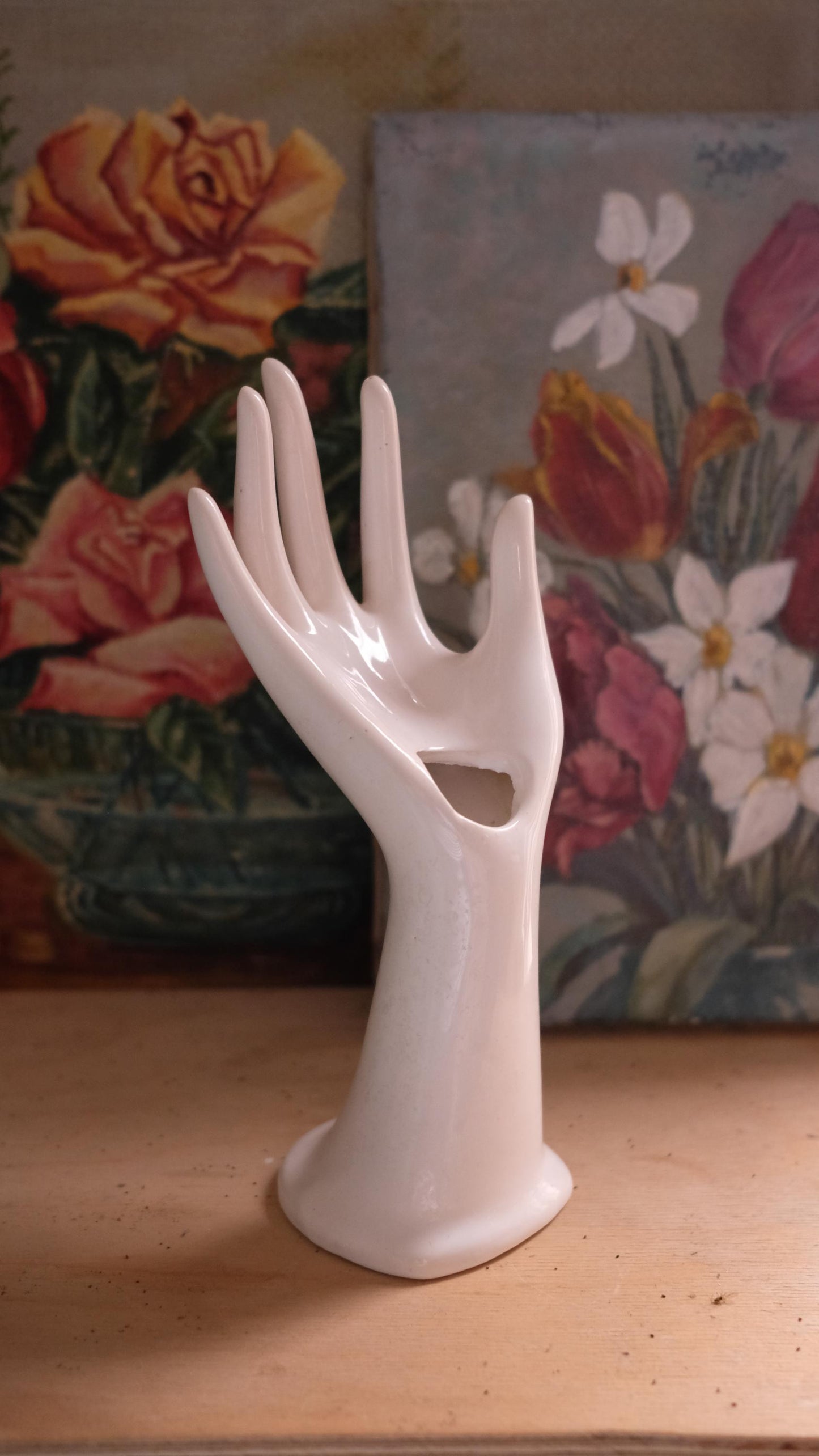 Baguier soliflore Jmr vintage blanc