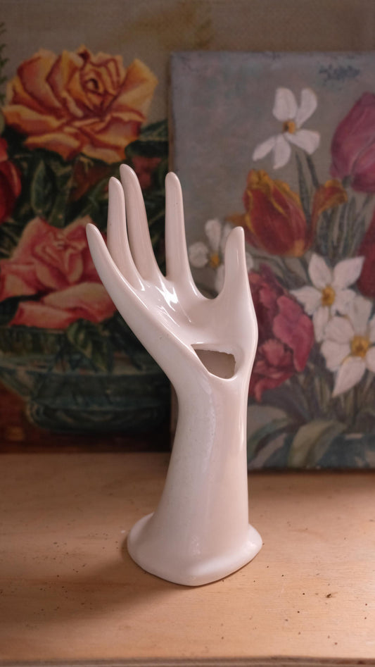 Baguier soliflore Jmr vintage blanc