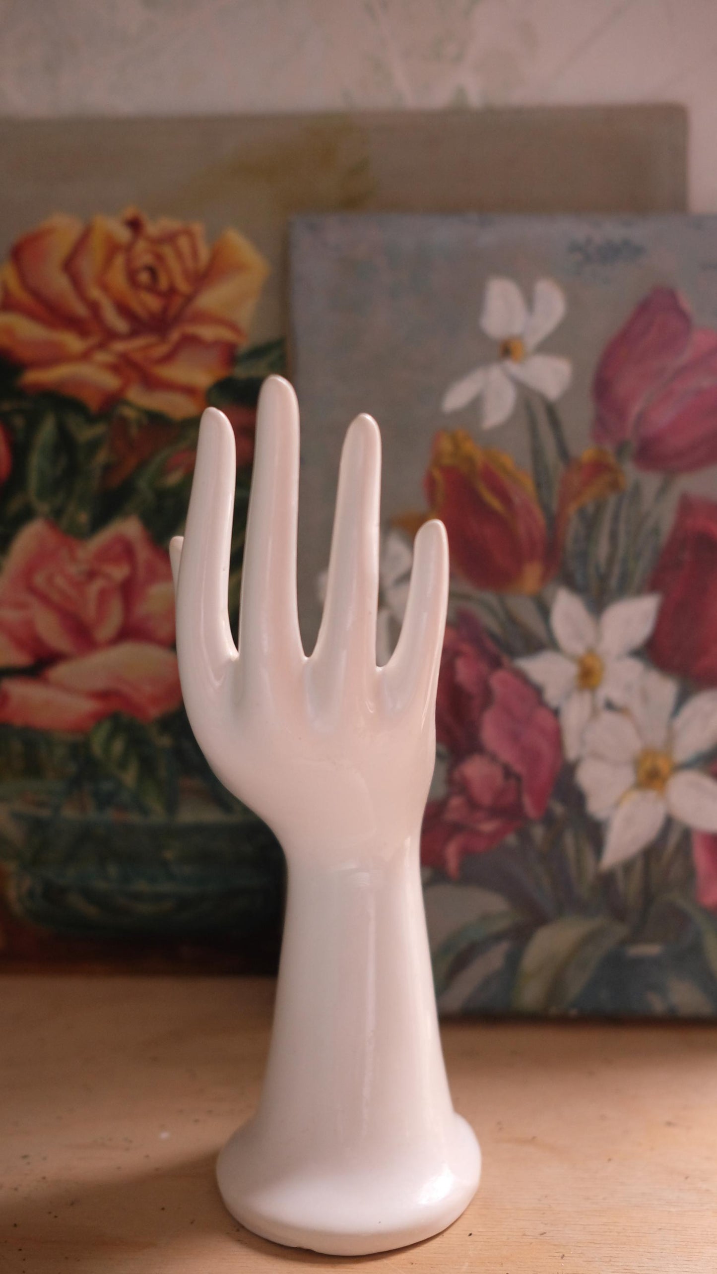 Baguier soliflore Jmr vintage blanc