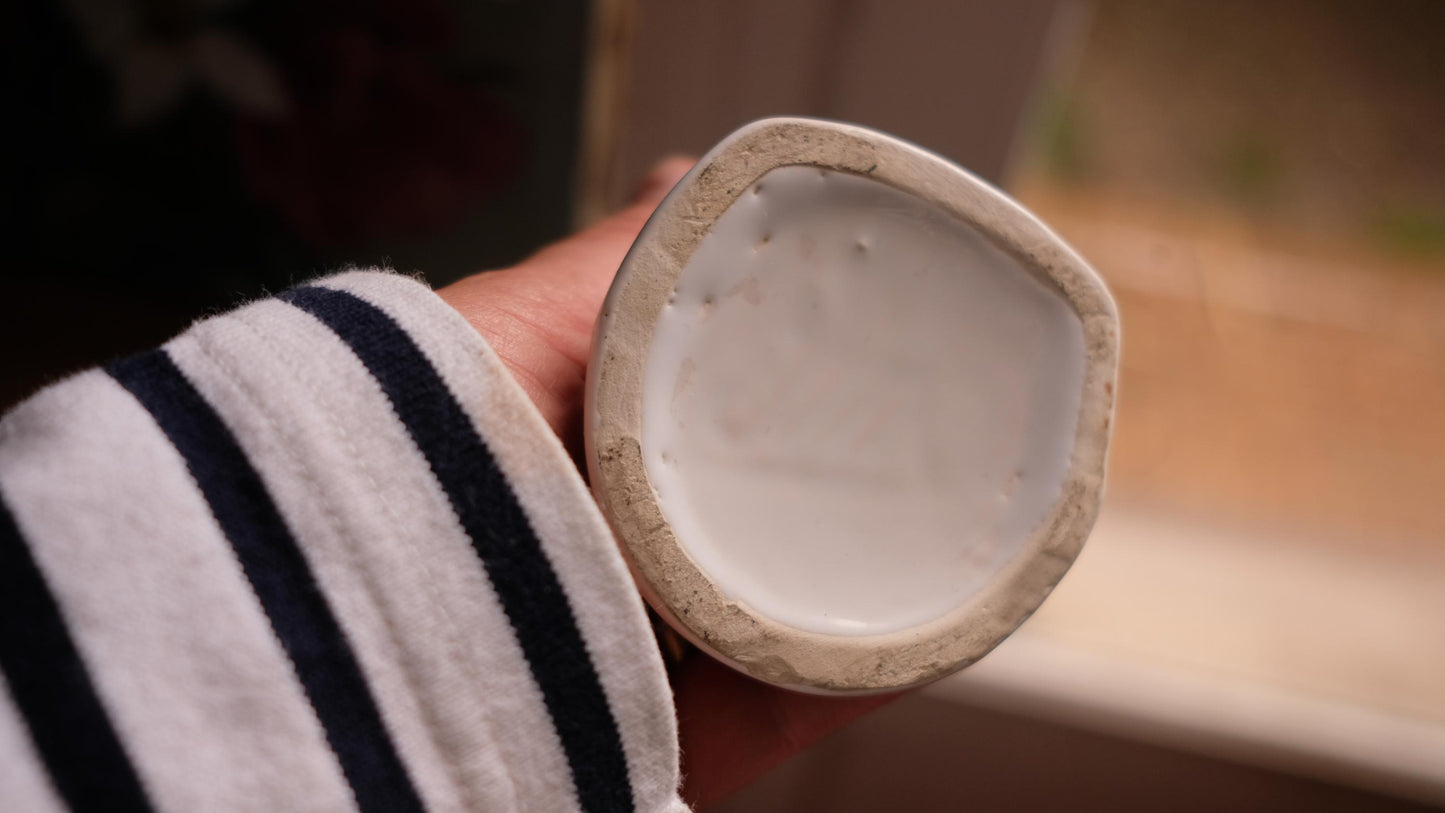 Baguier soliflore Jmr vintage blanc