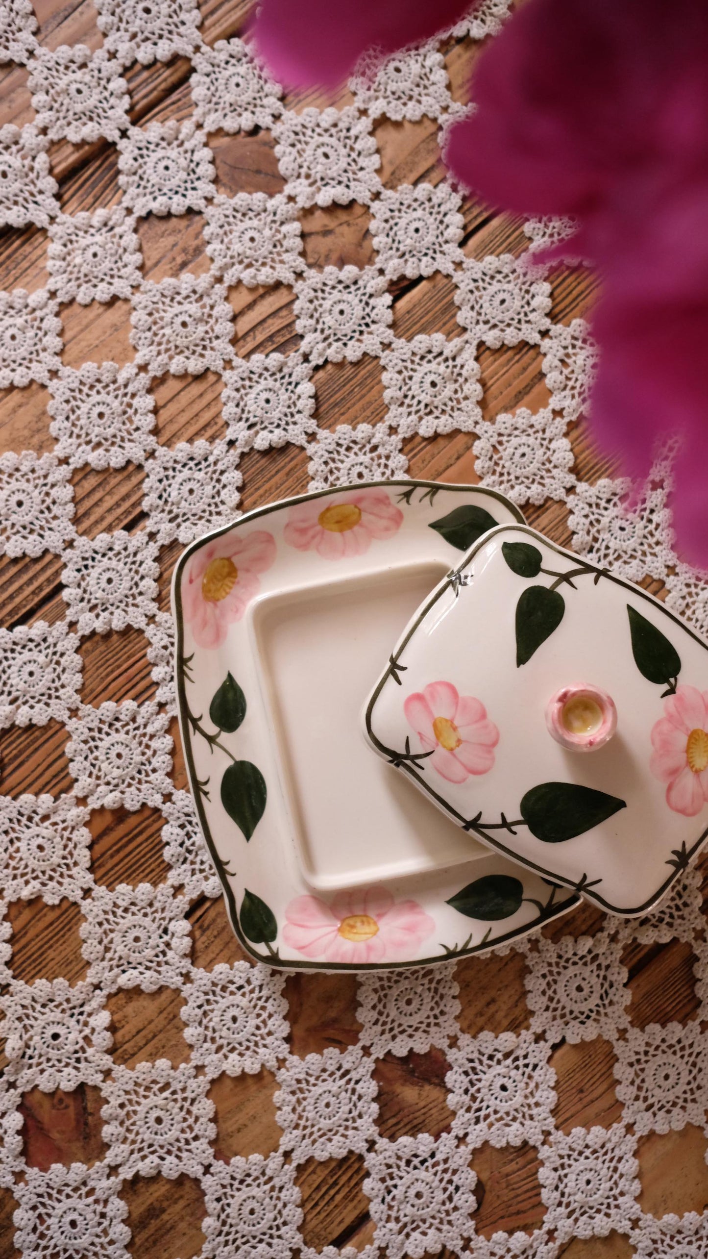 Beurrier Villeroy&Boch vintage modèle wild flowers