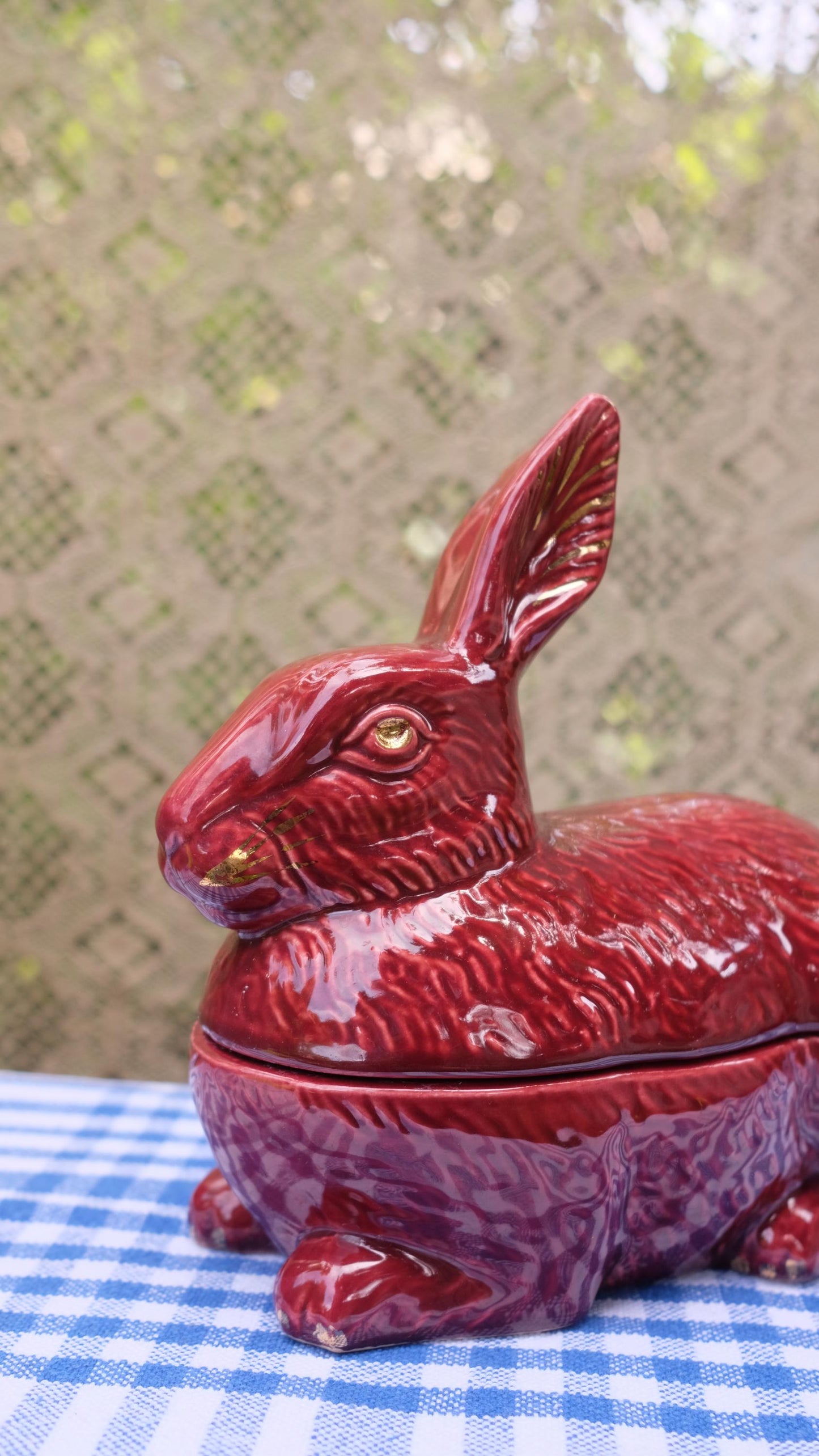 Terrine Caugant vintage en forme de lapin, modèle rare