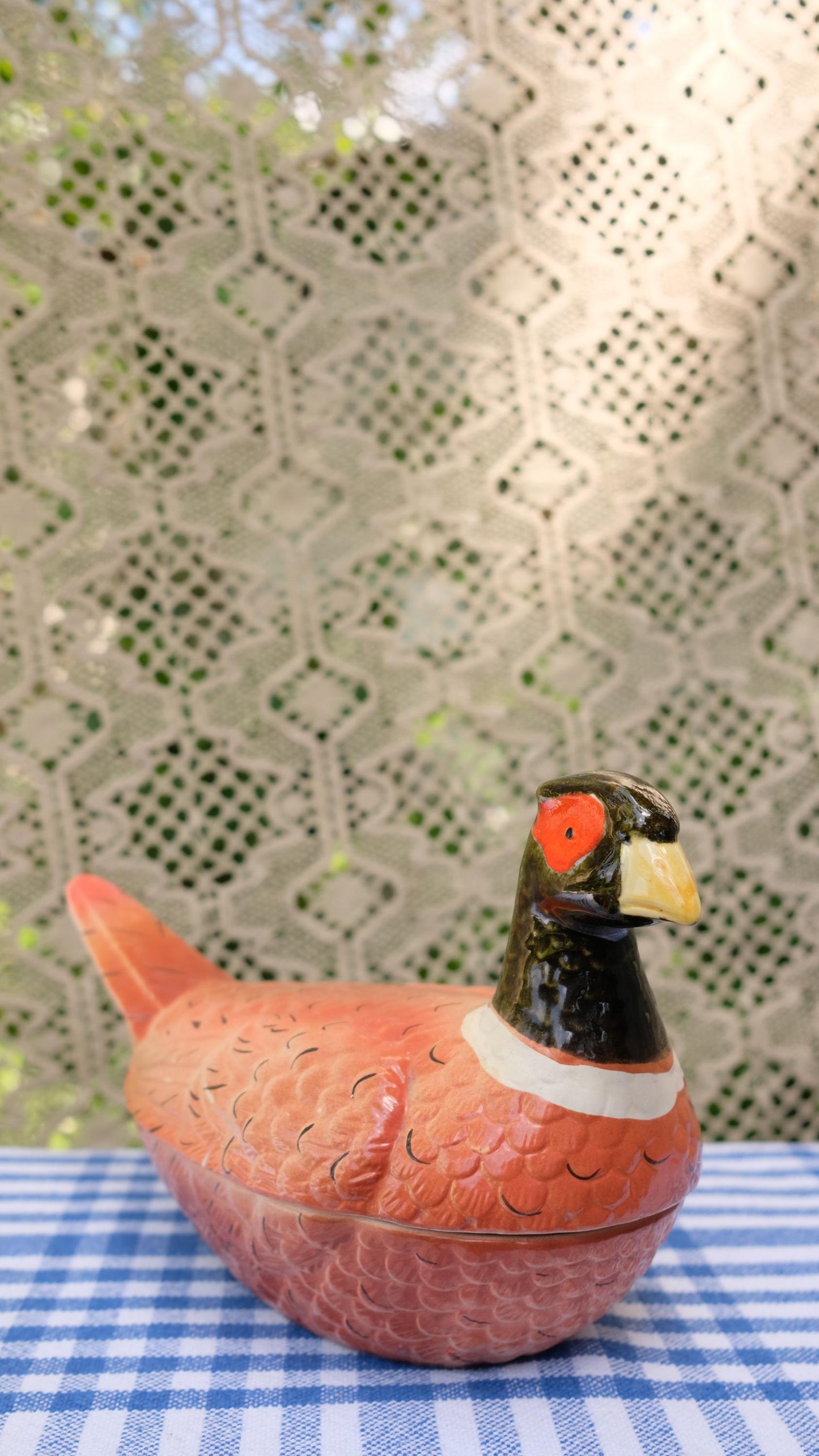 Terrine zoomorphe vintage en forme de faisan, style Caugant.