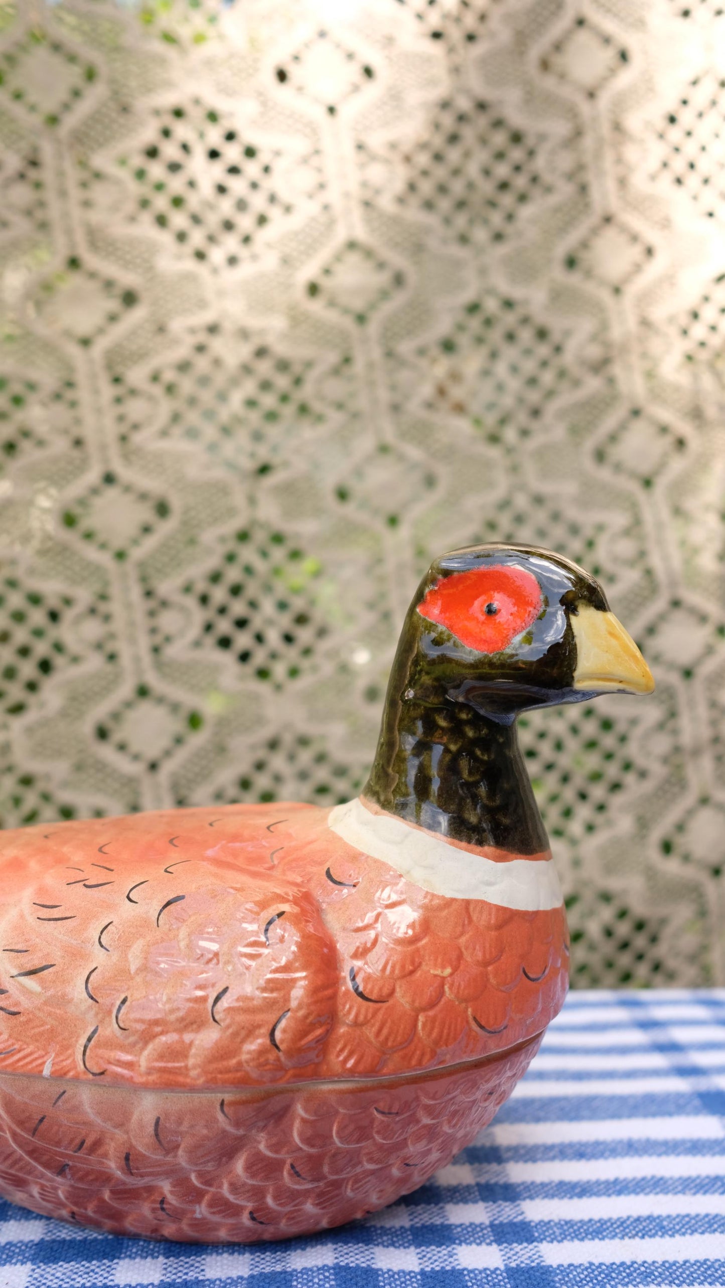 Terrine zoomorphe vintage en forme de faisan, style Caugant.