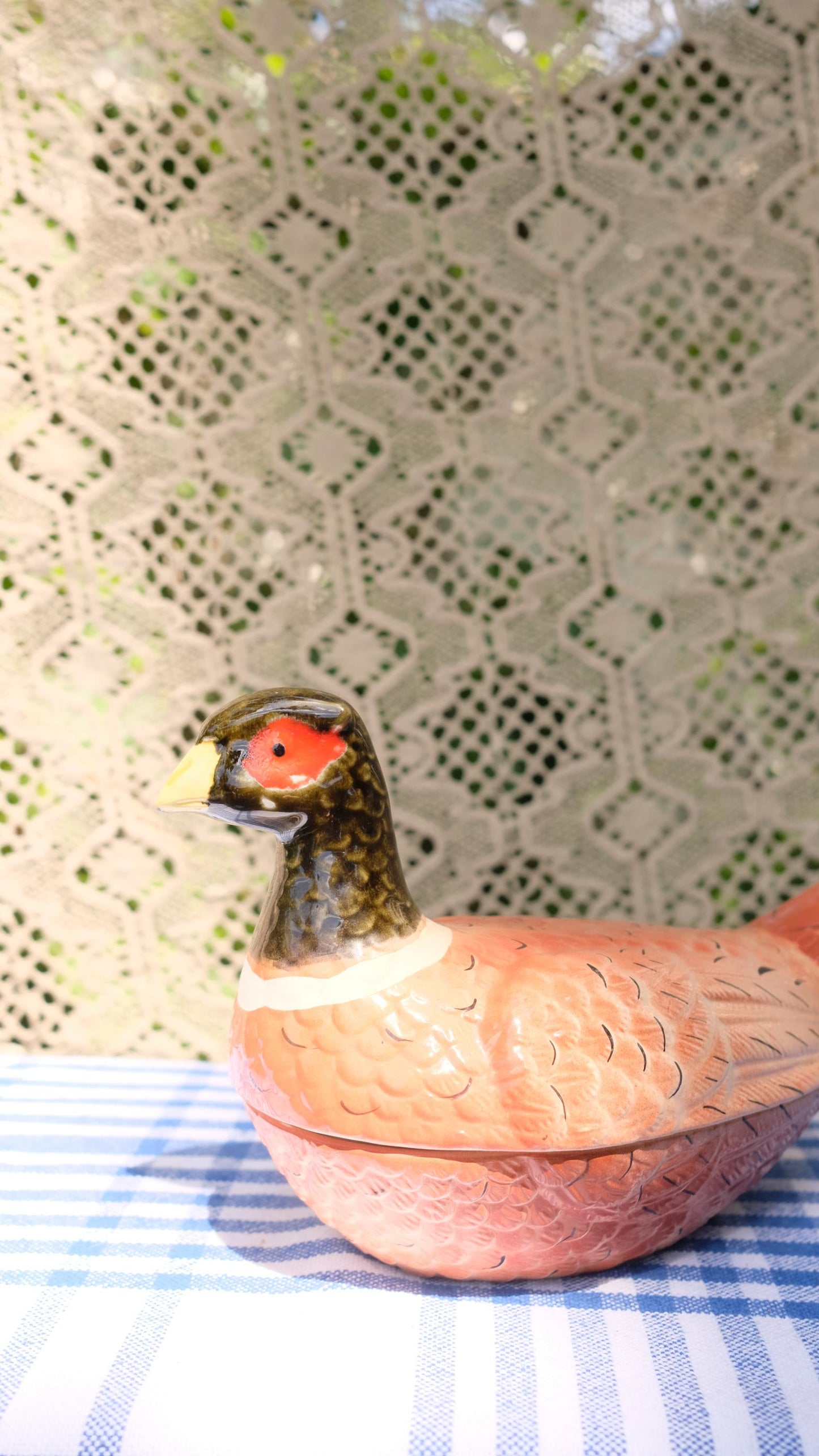 Terrine zoomorphe vintage en forme de faisan, style Caugant.