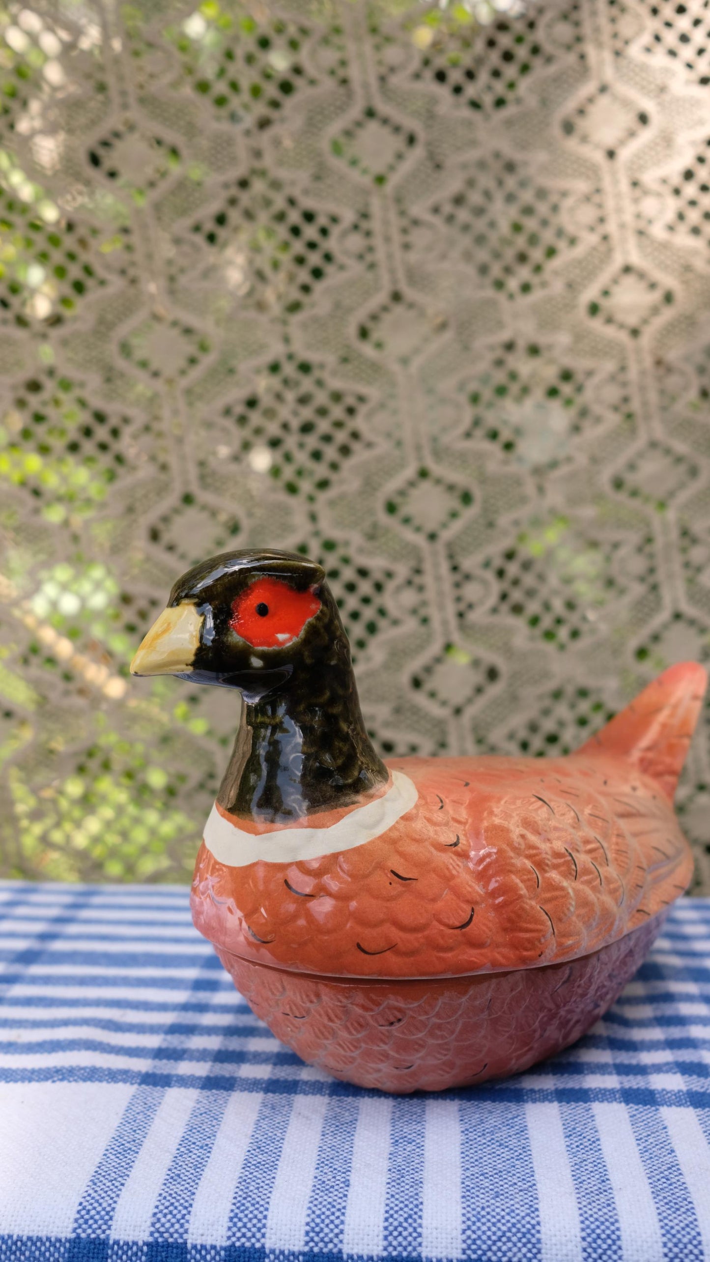 Terrine zoomorphe vintage en forme de faisan, style Caugant.