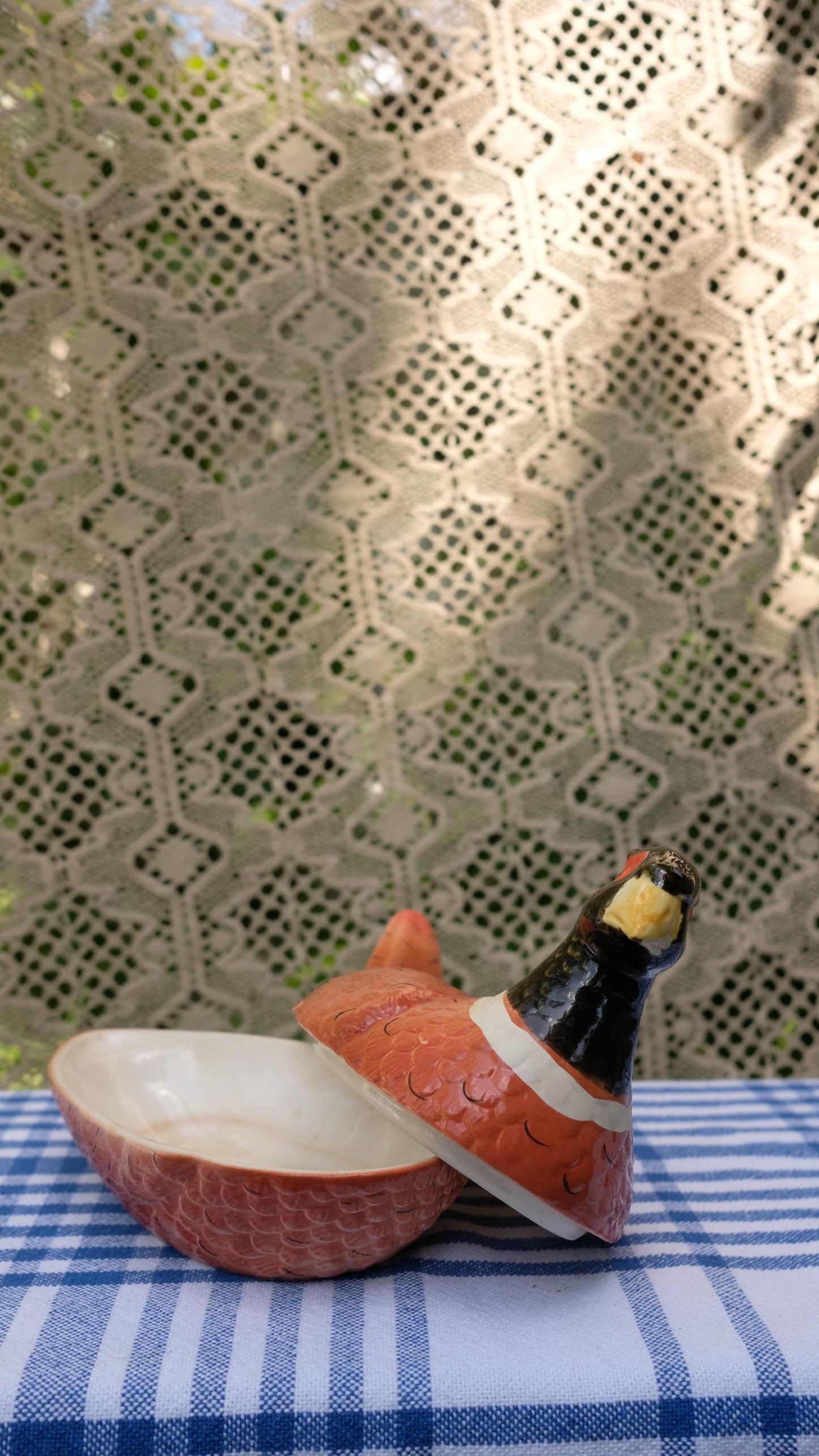 Terrine zoomorphe vintage en forme de faisan, style Caugant.