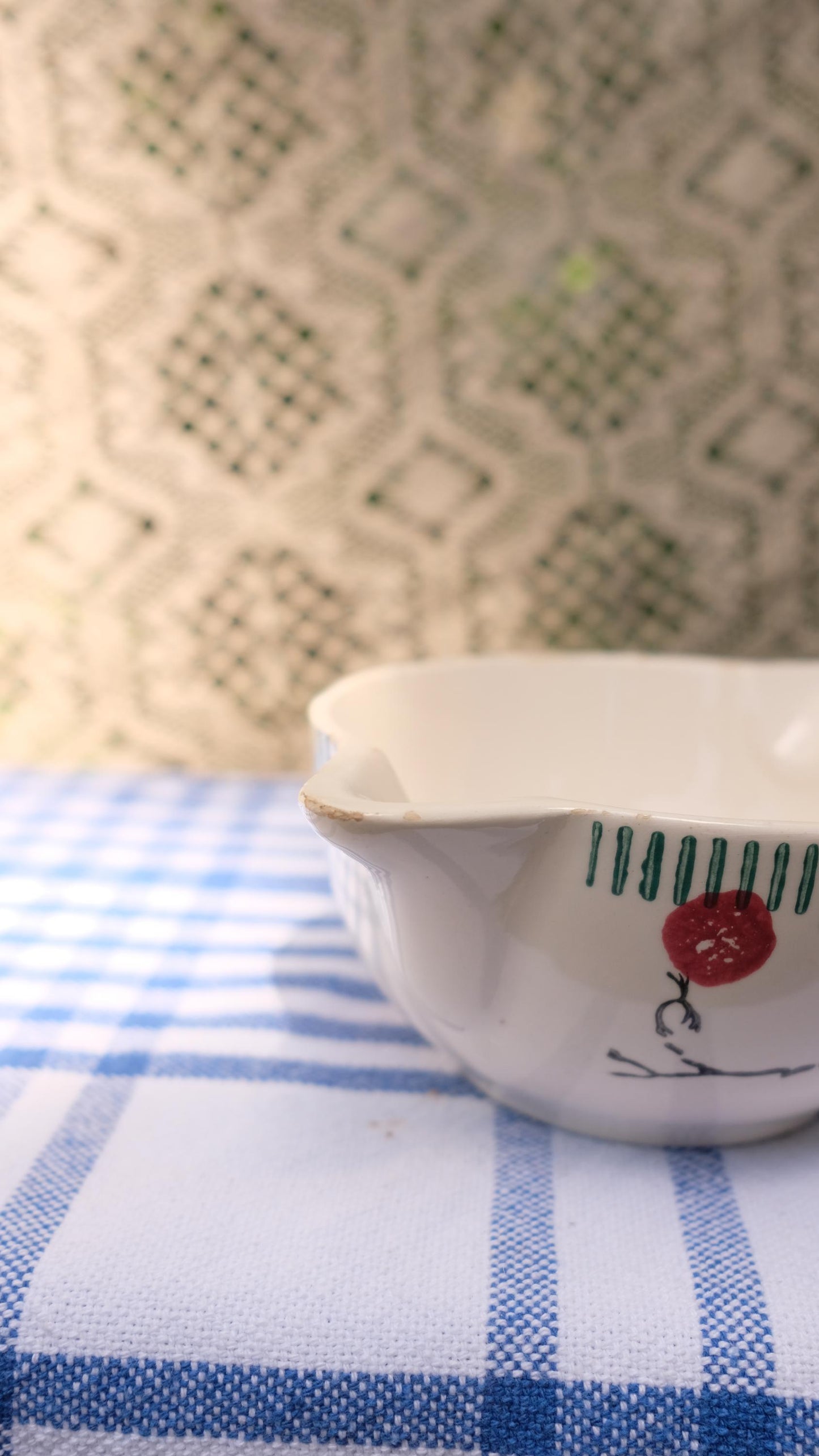 Bol vintage en faïence à motif