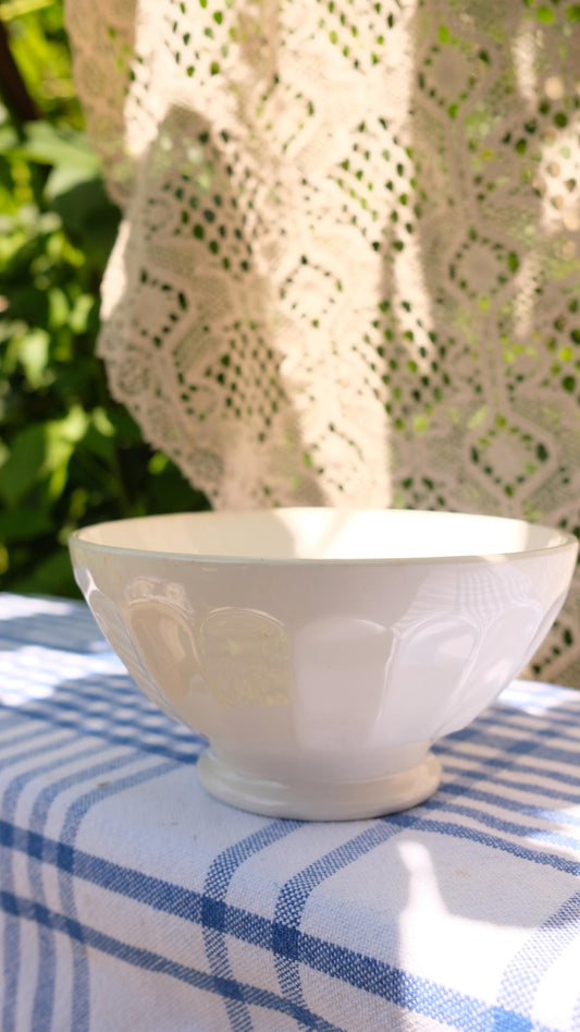 Grand bol vintage à facettes style Digoin