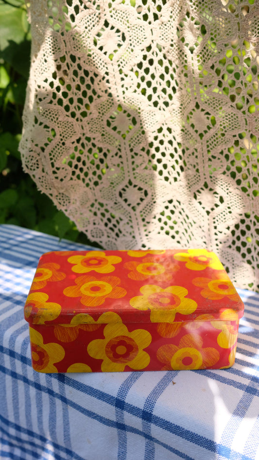 Boîte à sucre vintage  en métal années 70