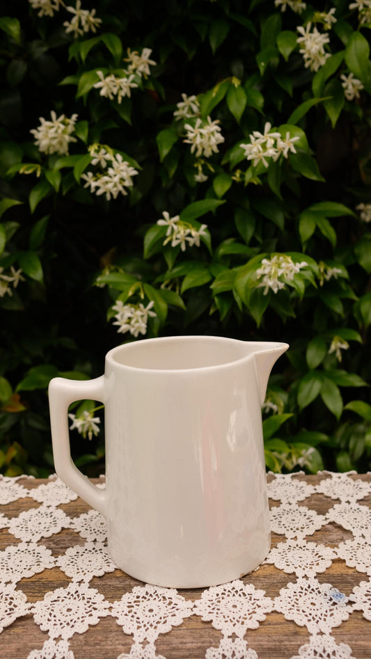 Pichet Digoin Sarreguemines blanc vintage