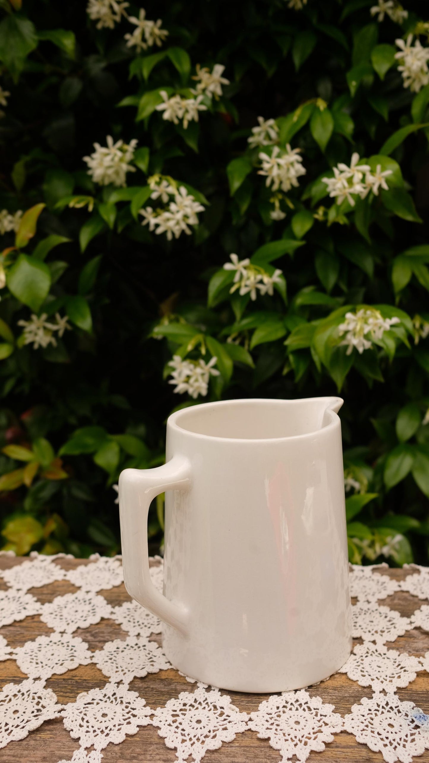 Pichet Digoin Sarreguemines blanc vintage