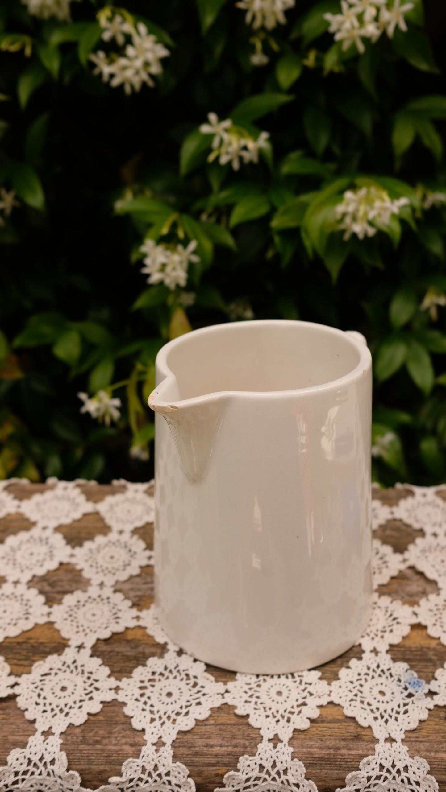 Pichet Digoin Sarreguemines blanc vintage