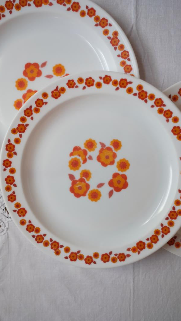 Assiettes en arcopal motif lotus