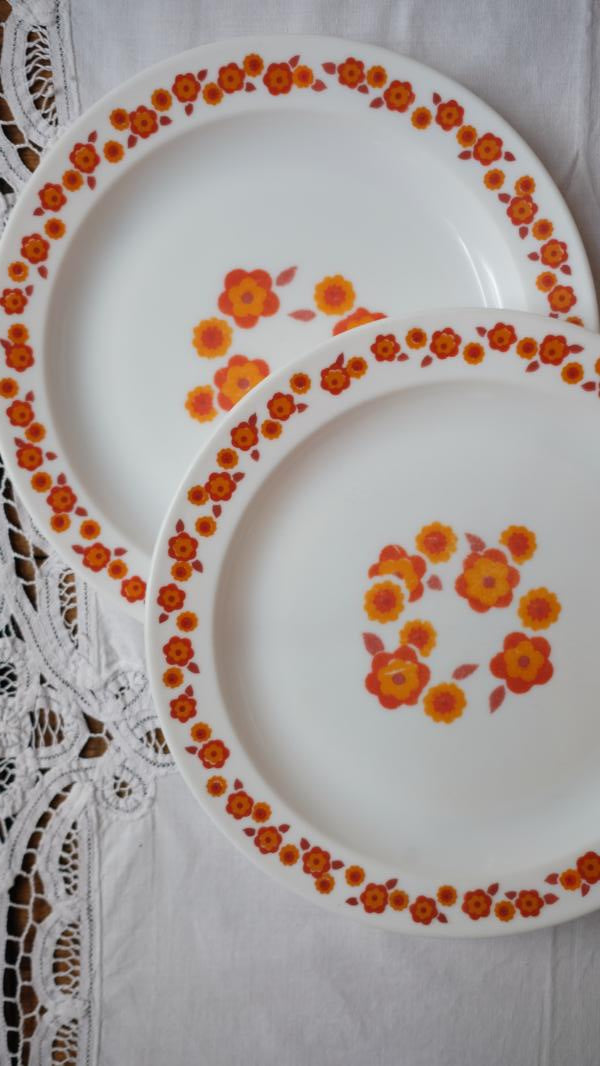 Assiettes en arcopal motif lotus