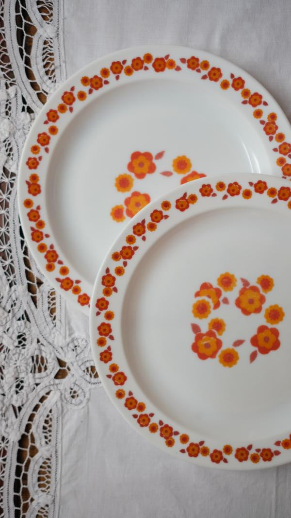 Assiettes en arcopal motif lotus