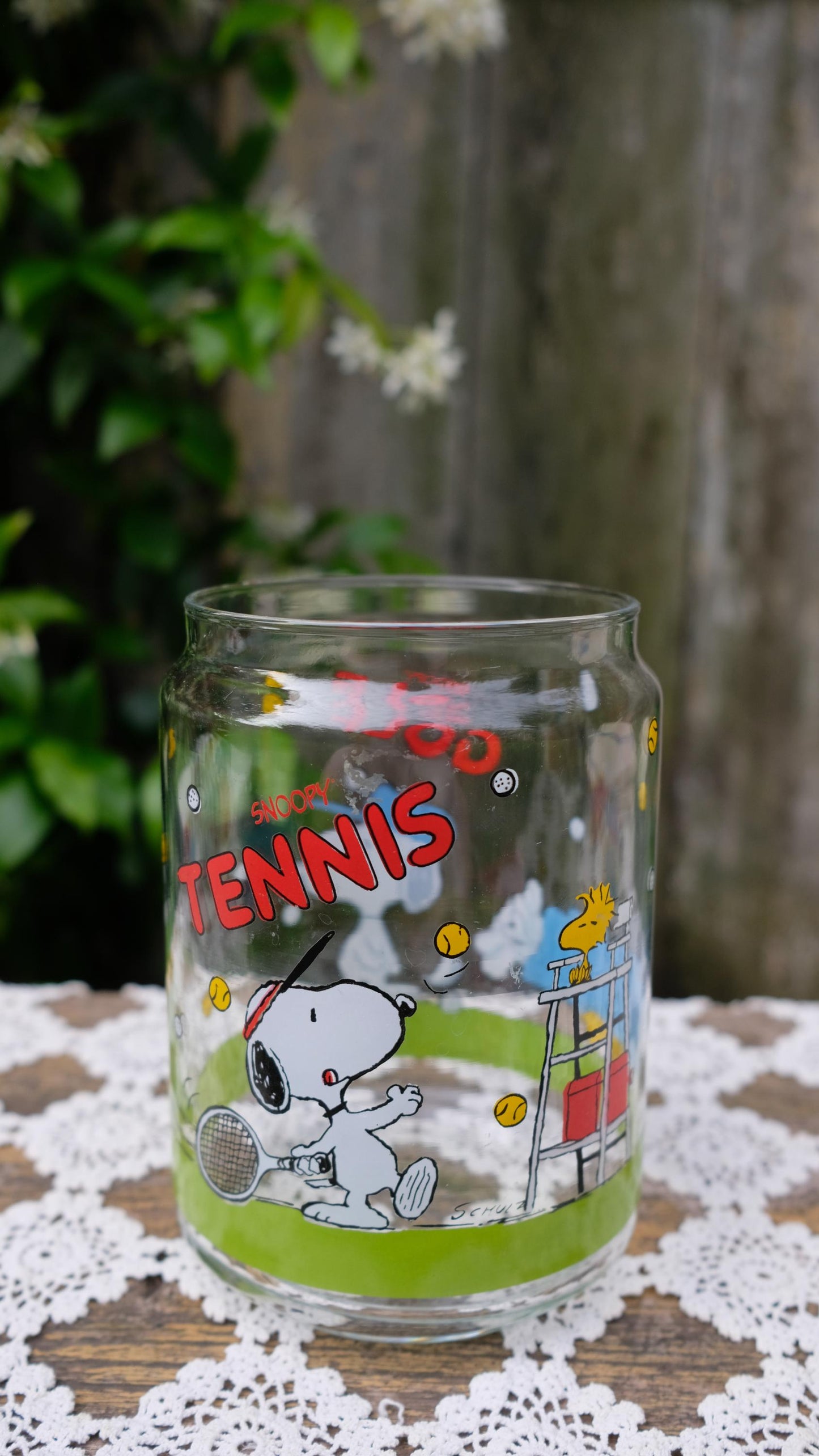 Bocal vintage snoopy tennis player