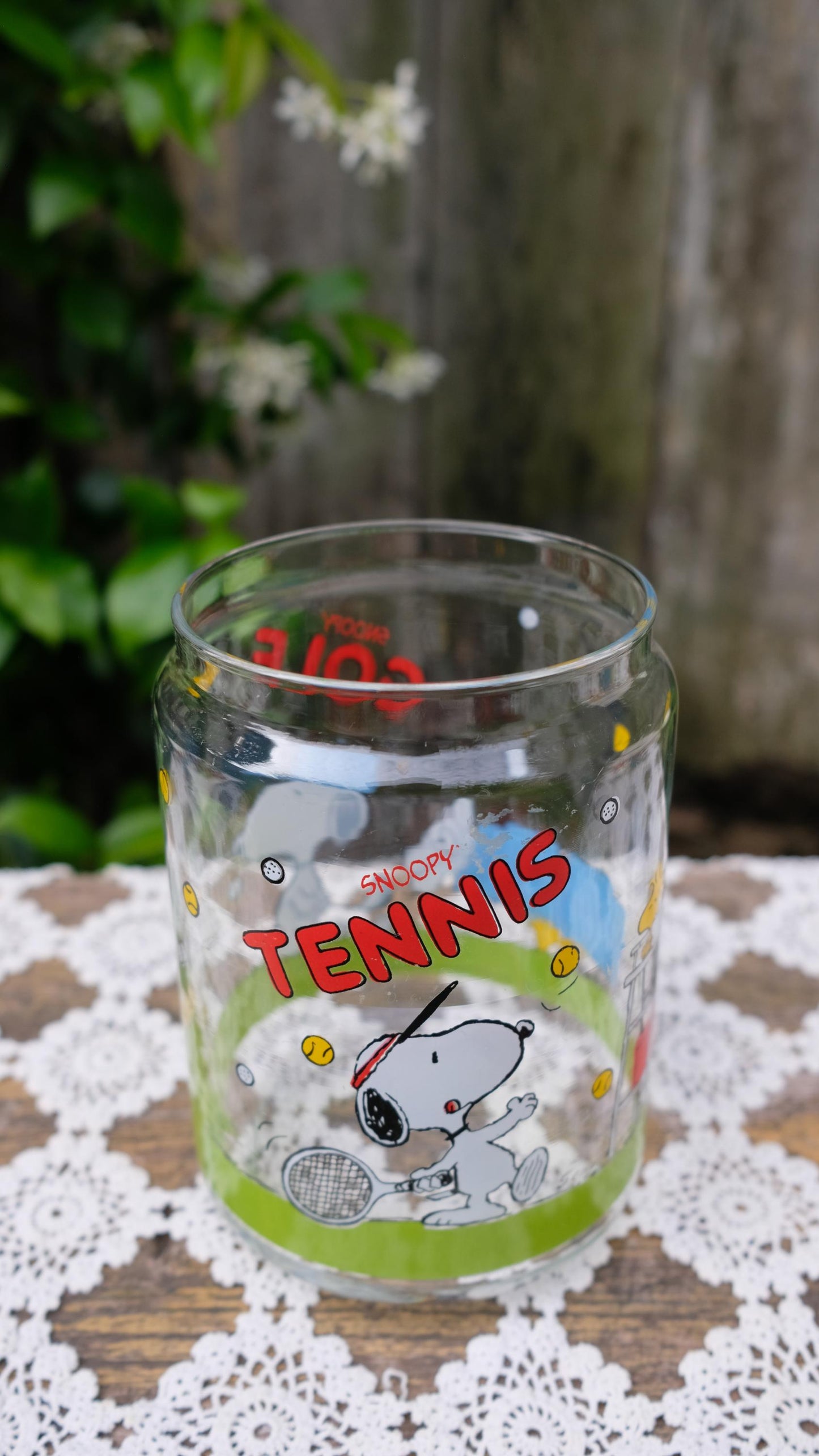 Bocal vintage snoopy tennis player
