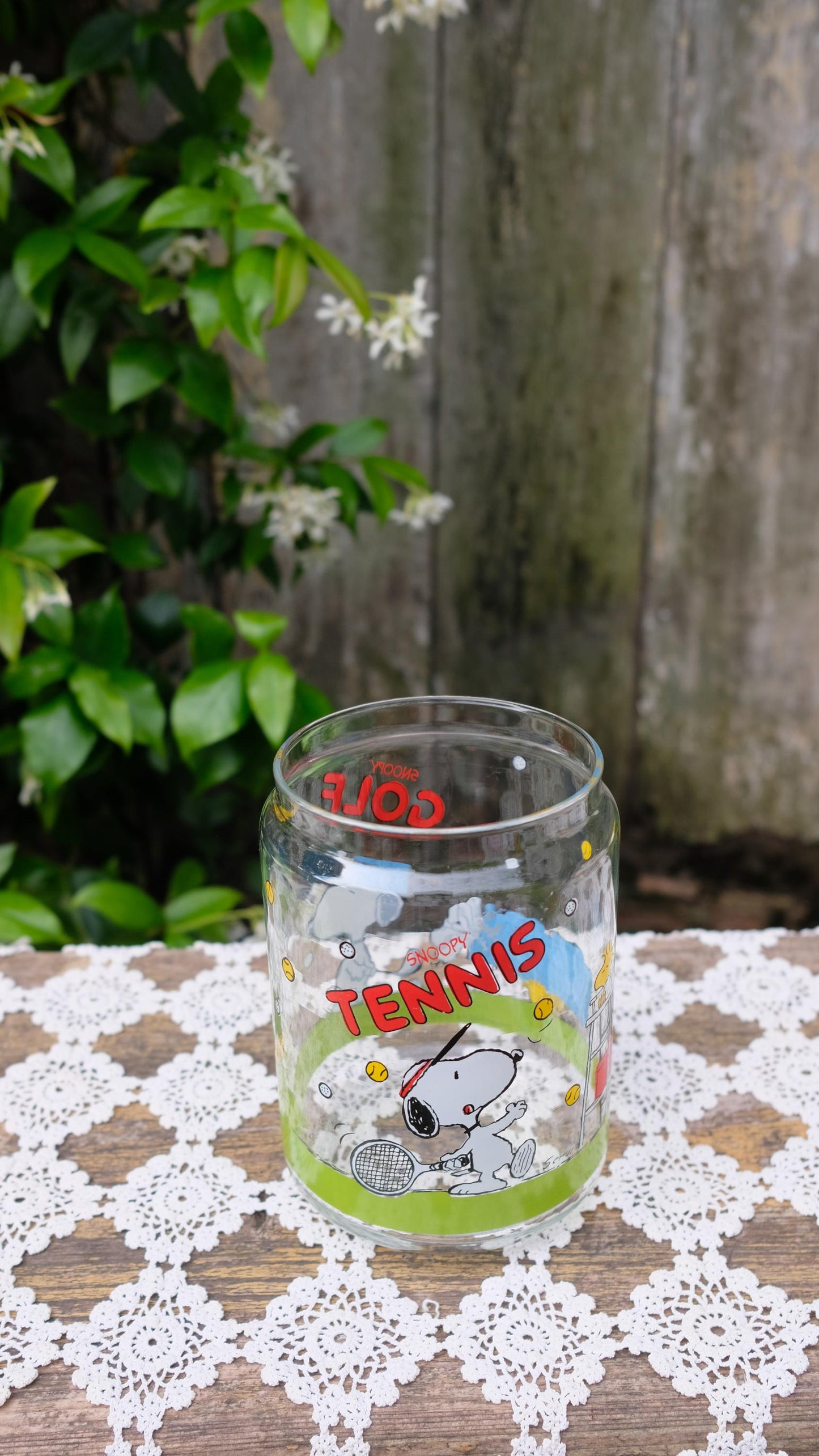 Bocal vintage snoopy tennis player