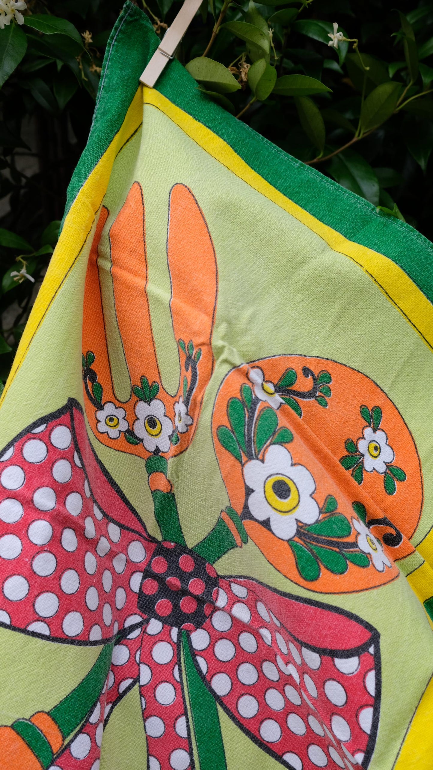 Torchons vintage illustrés années 70 en coton
