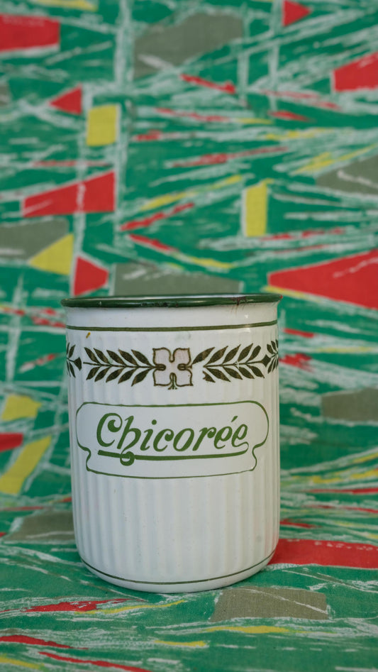 Pot à chicorée en métal émaillé