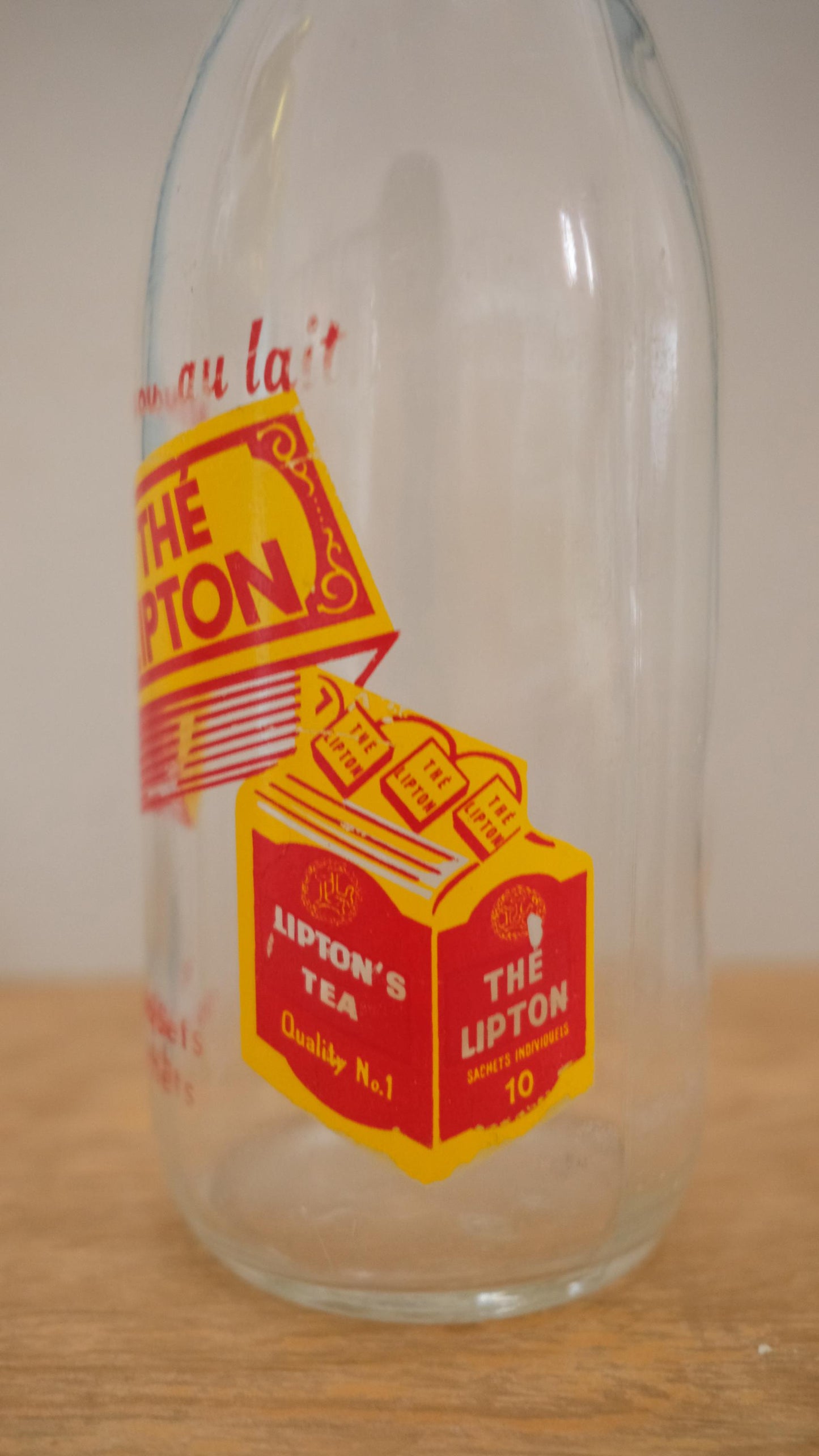Bouteille publicitaire vintage lipton sérigraphiée