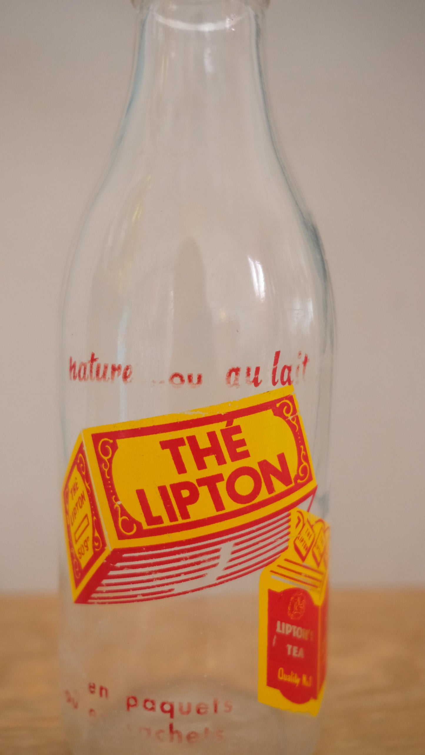 Bouteille publicitaire vintage lipton sérigraphiée