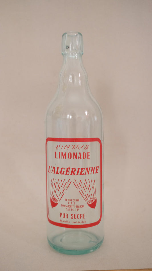 Bouteille de limonade "l'algérienne" vintage