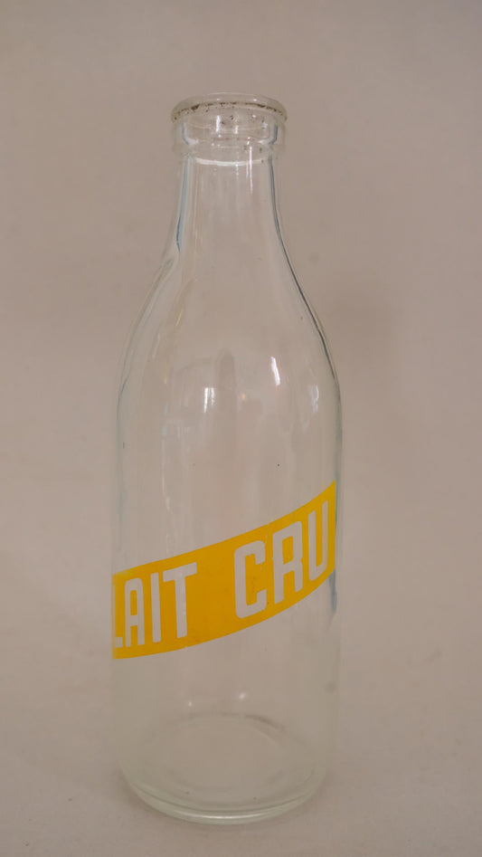 Bouteille de lait cru vintage sérigraphiée