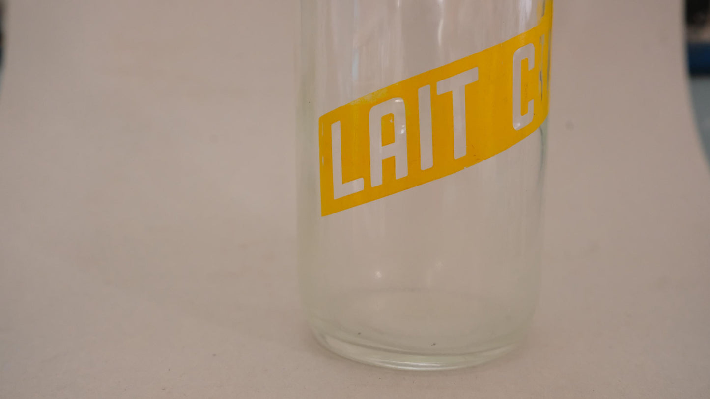 Bouteille de lait cru vintage sérigraphiée