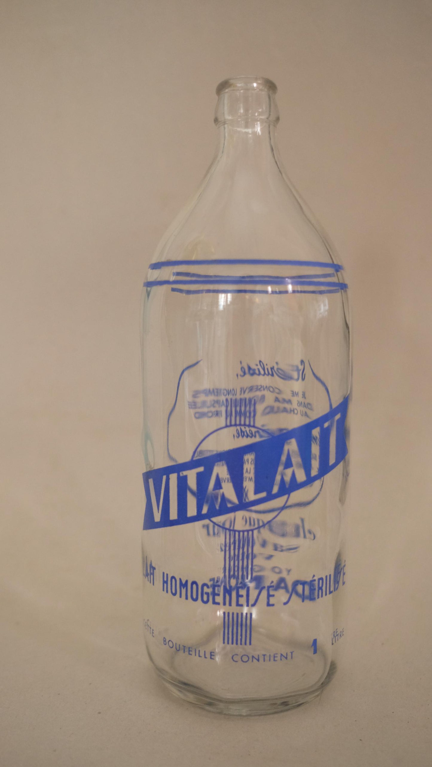 Bouteille de lait vitalait vintage sérigraphiée