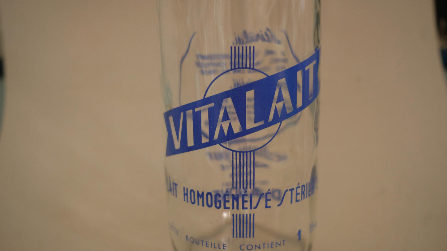 Bouteille de lait vitalait vintage sérigraphiée
