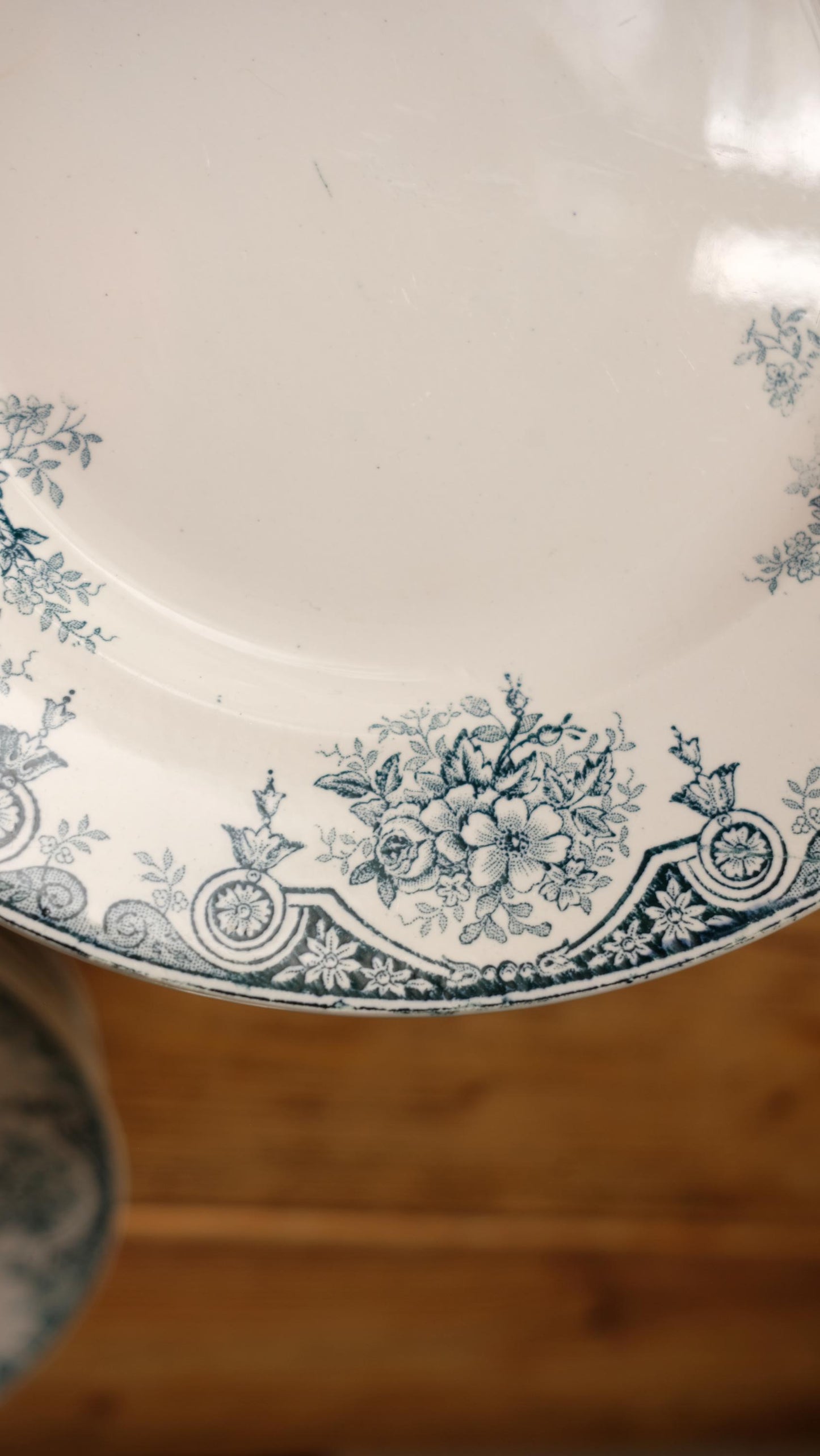 Lot de dix assiettes plates terre de fer l'amandinoise modèle pompadour