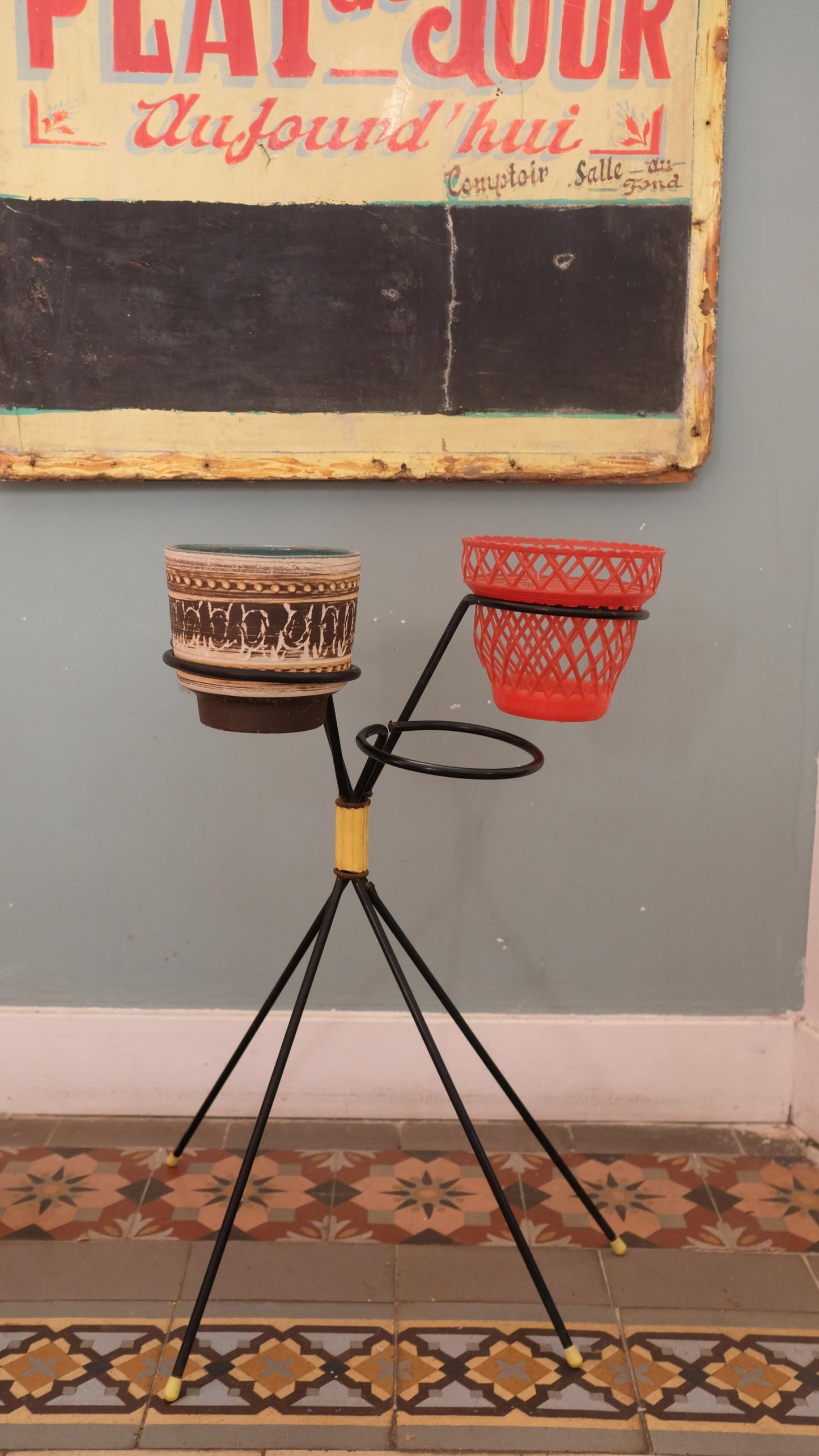 Porte plante vintage style mid-century