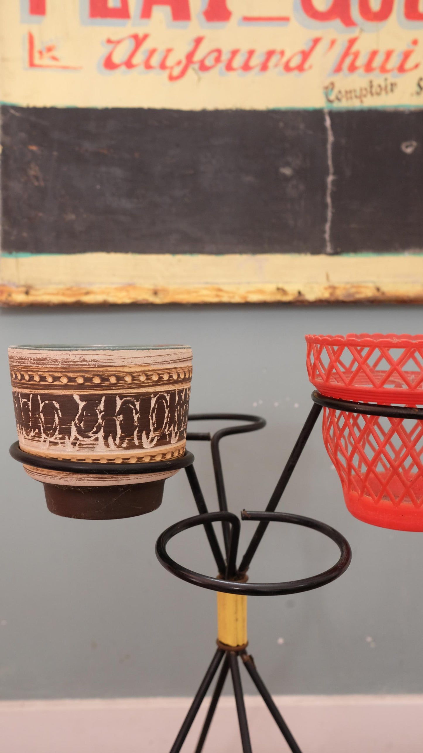 Porte plante vintage style mid-century