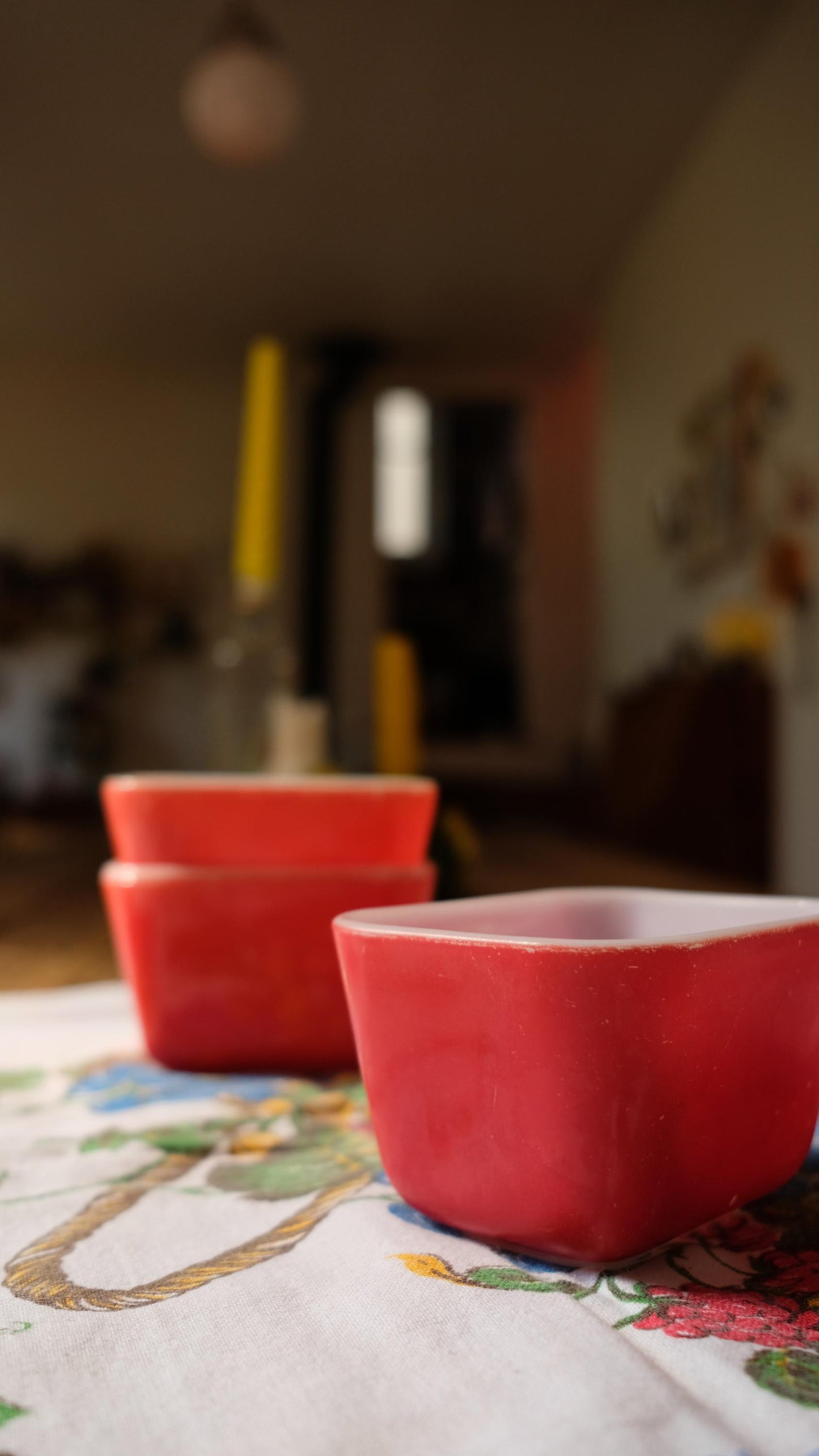 Lot de trois contenants à frigo vintage en pyrex made in USA