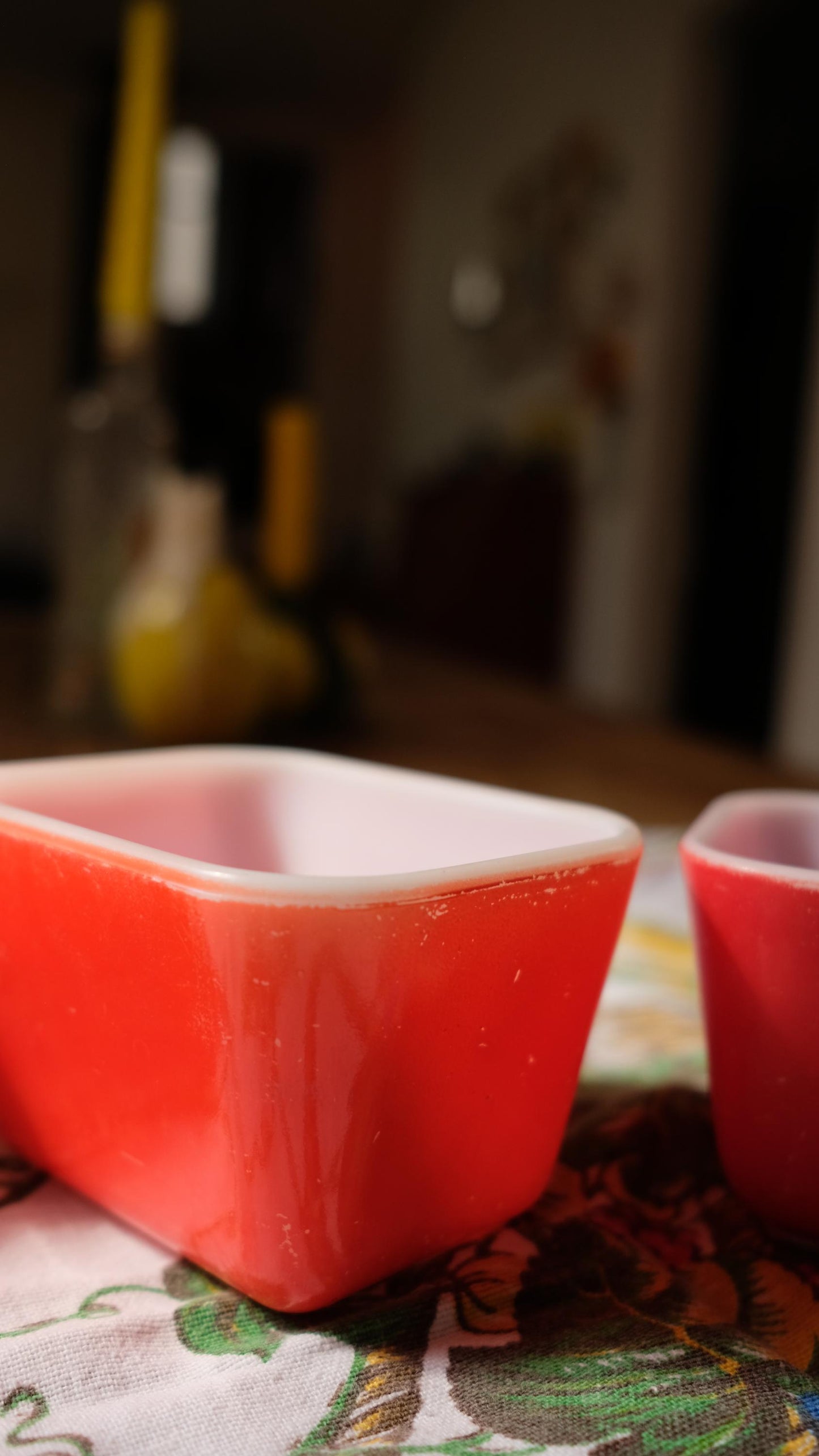 Lot de trois contenants à frigo vintage en pyrex made in USA