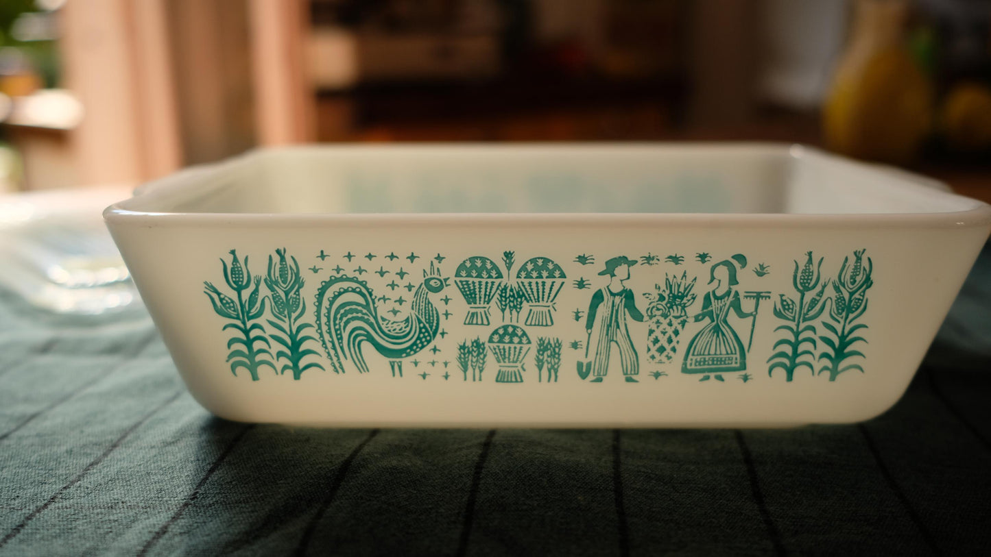 Plat à four vintage en pyrex made in Usa modèle hamish butterprint