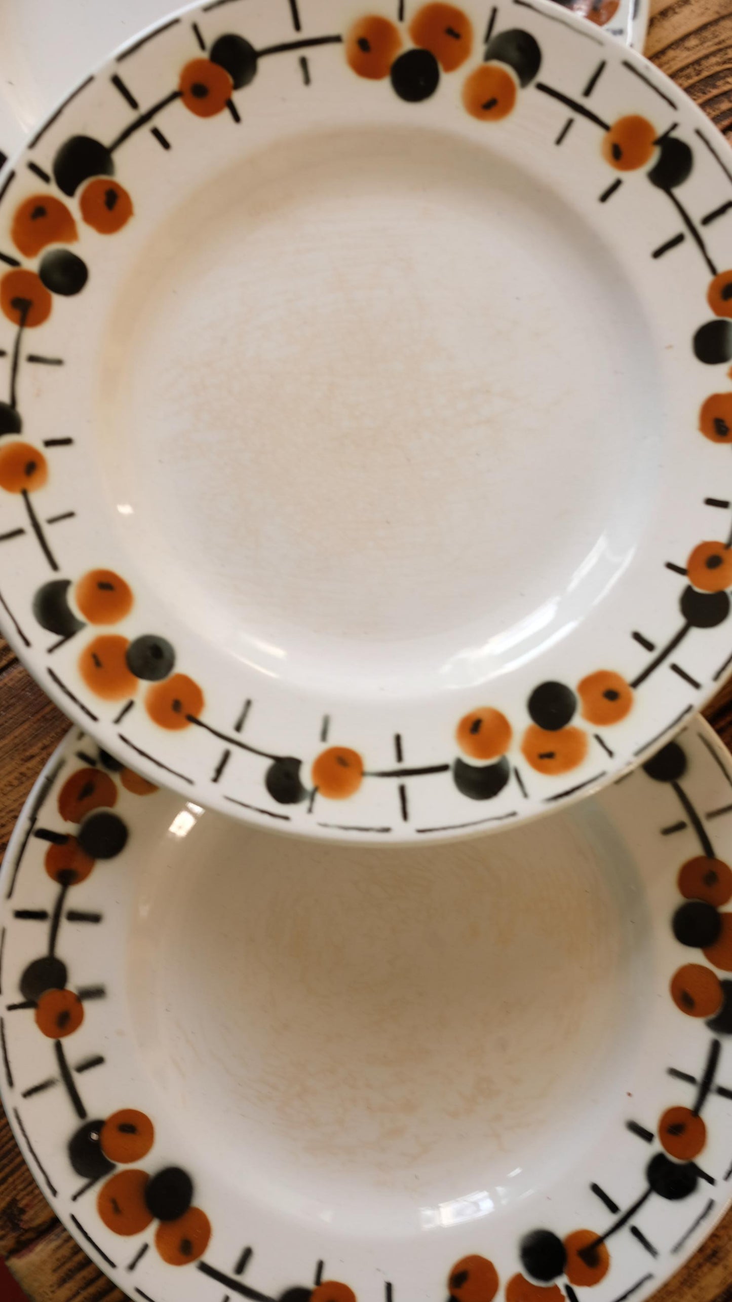 Lot de cinq assiettes vintage Saint Amand terre de fer