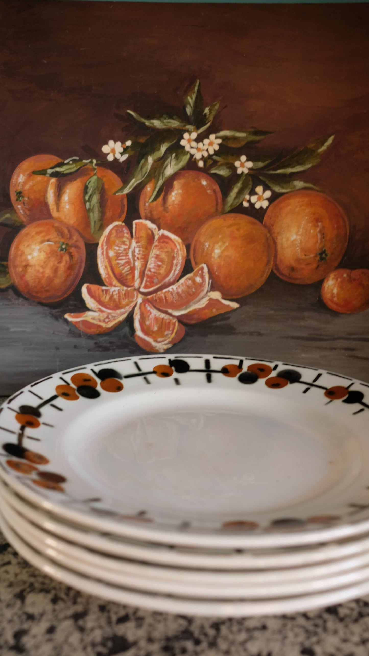 Lot de cinq assiettes vintage Saint Amand terre de fer