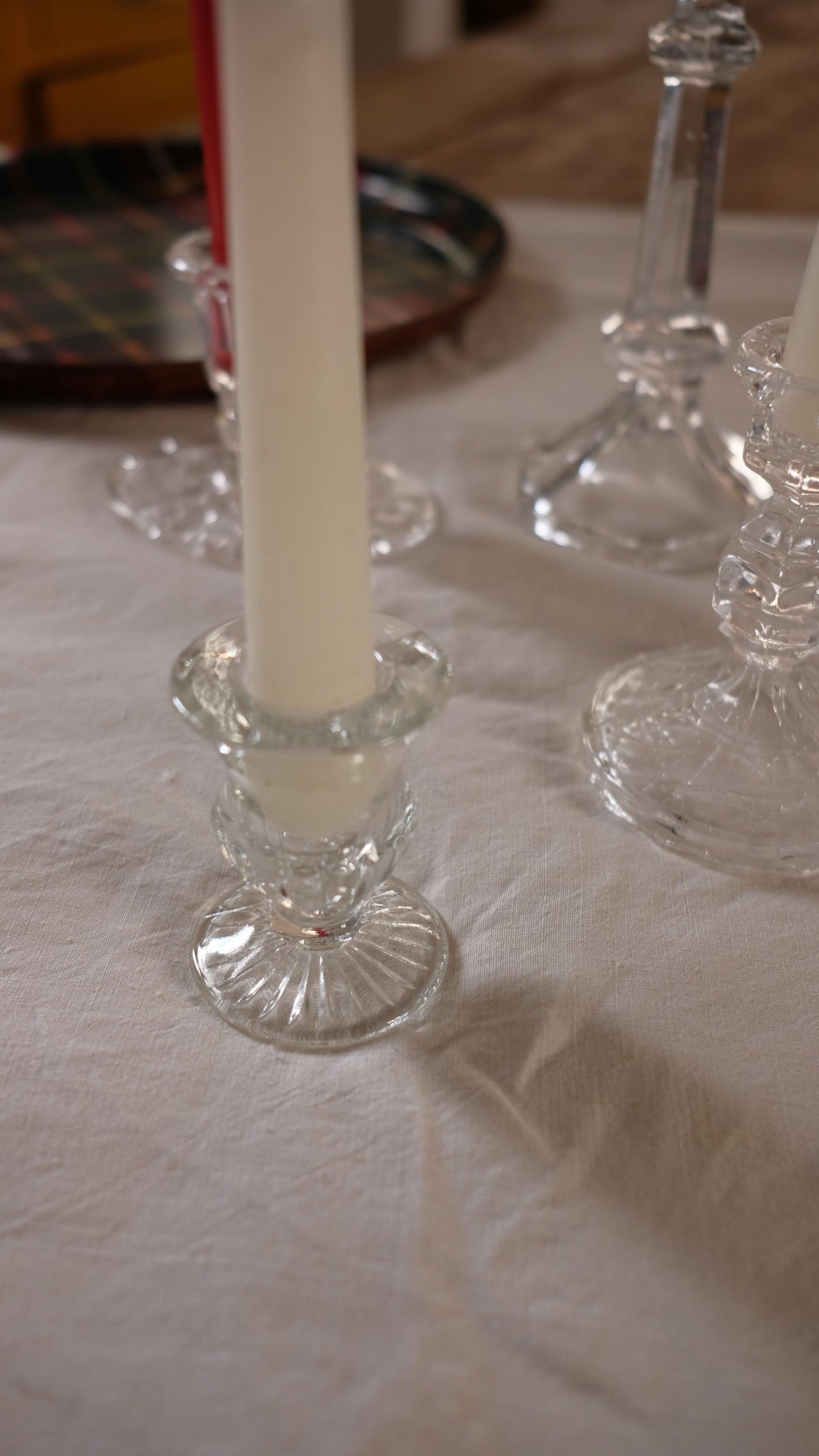 Bougeoir vintage en verre