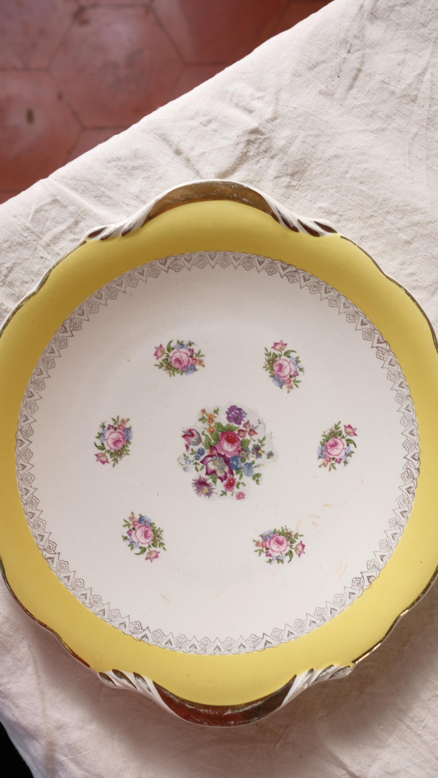 Plat de service Digoin Sarreguemines vintage modèle Graziella