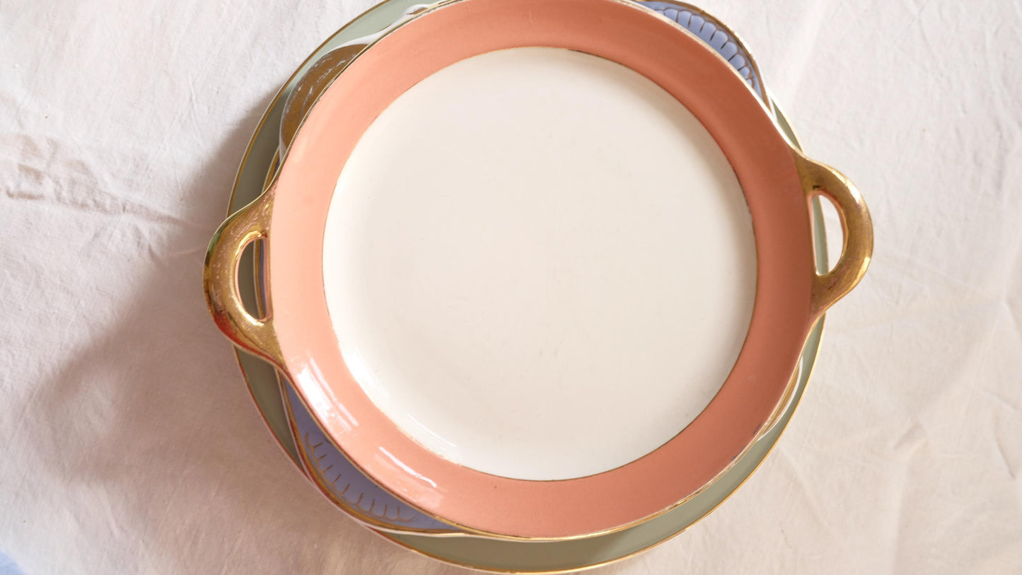 Grand plat de service vintage Boch louvières seralux