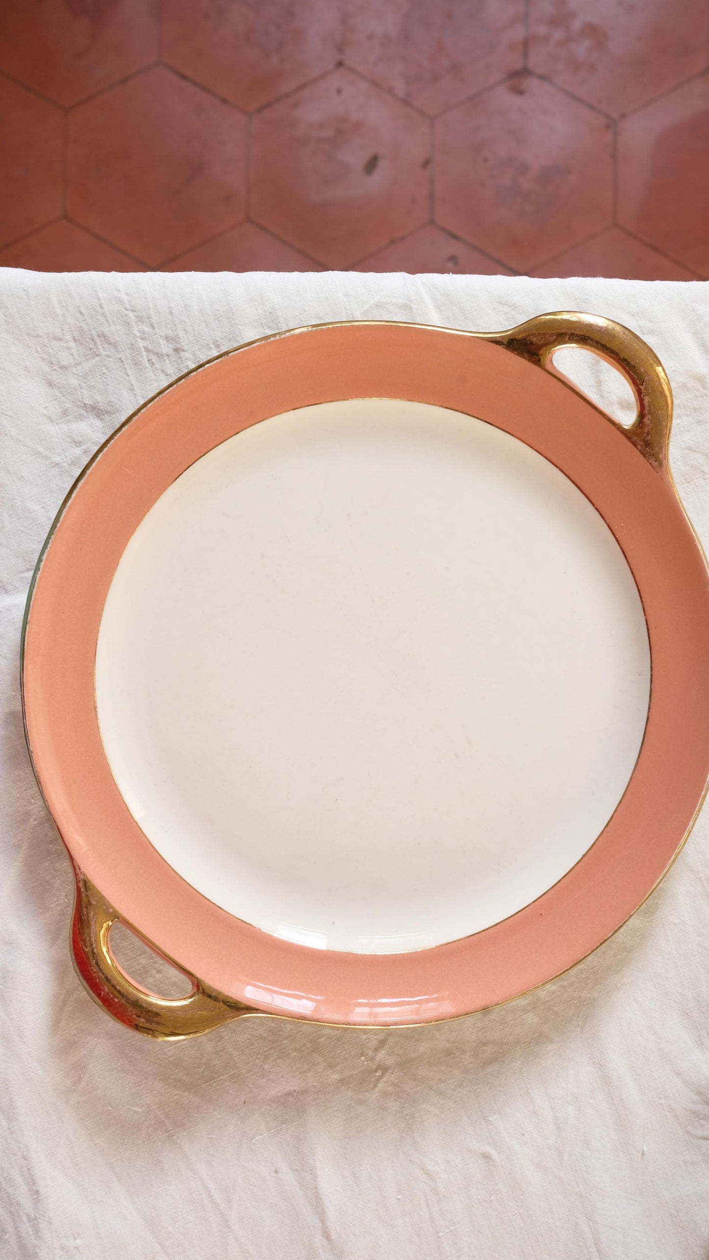 Grand plat de service vintage Boch louvières seralux