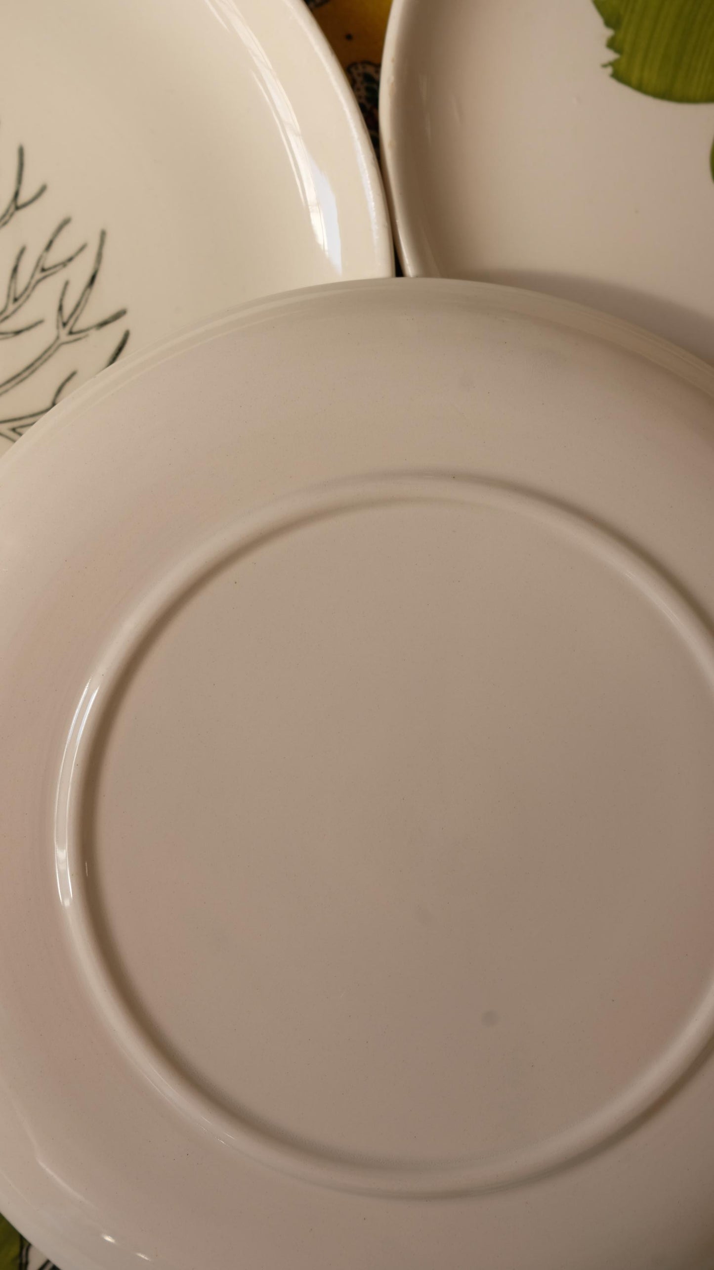 Lot de six assiettes à dessert vintage Niderviller motif botanique