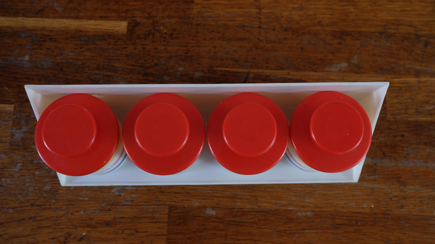 Etagère et pots à épices vintage en plastique